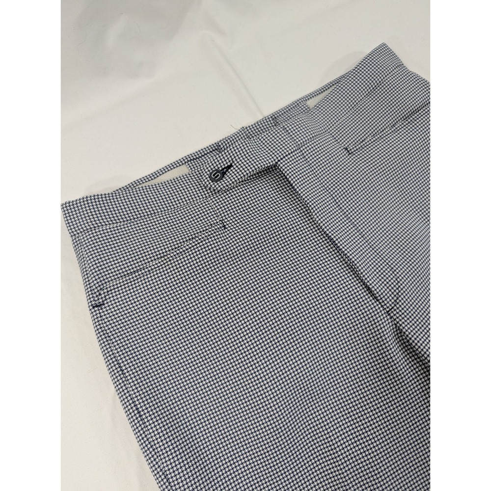 Vintage 70s Disco Pants Mens 34x30 Navy/White Houndstooth Sansabelt Golf Trouser